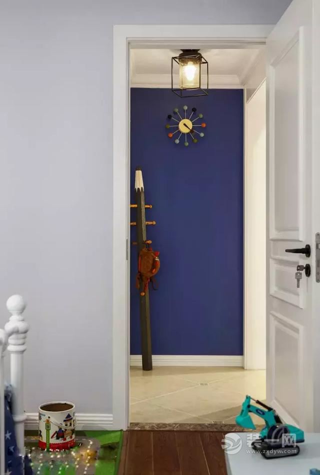 无锡145平米美式装修案例 玄关蜻蜓造型很文艺